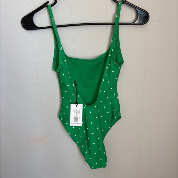 Weworewhat Green Polka Dot One-Piece Swimsuit - Picture 3 of 4